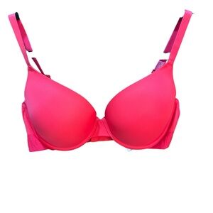 PINK Victoria's Secret Red Padded Wear Everywhere Push Up Bra Size 36D NEW